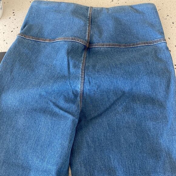 Lysse Cropped Side Slit Denim Ankle Length Leggings Light Wash Women’s Size S - Picture 10 of 14